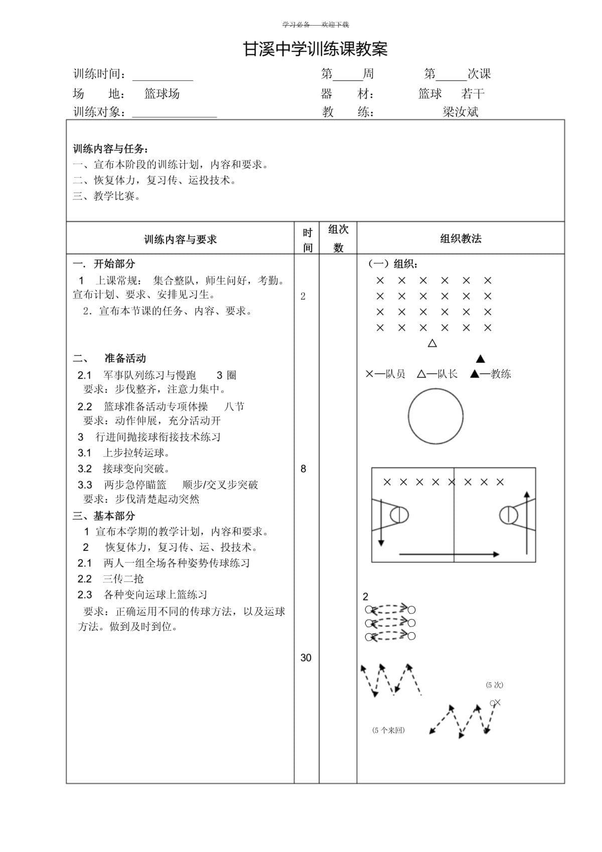 篮球训练基础课程内容